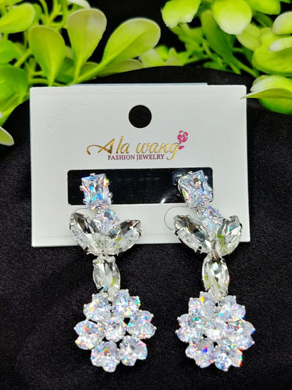 Imported Radiant Floral Elegance Drop Earrings – Dazzle With Every Step! ✨ | Artificial Earrings | Artificial Jewellery