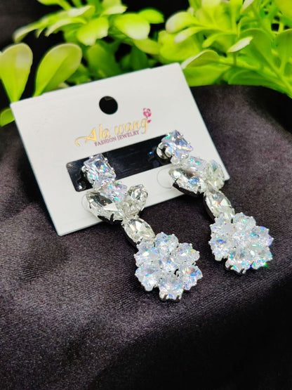 Imported Radiant Floral Elegance Drop Earrings – Dazzle With Every Step! ✨ | Artificial Earrings | Artificial Jewellery